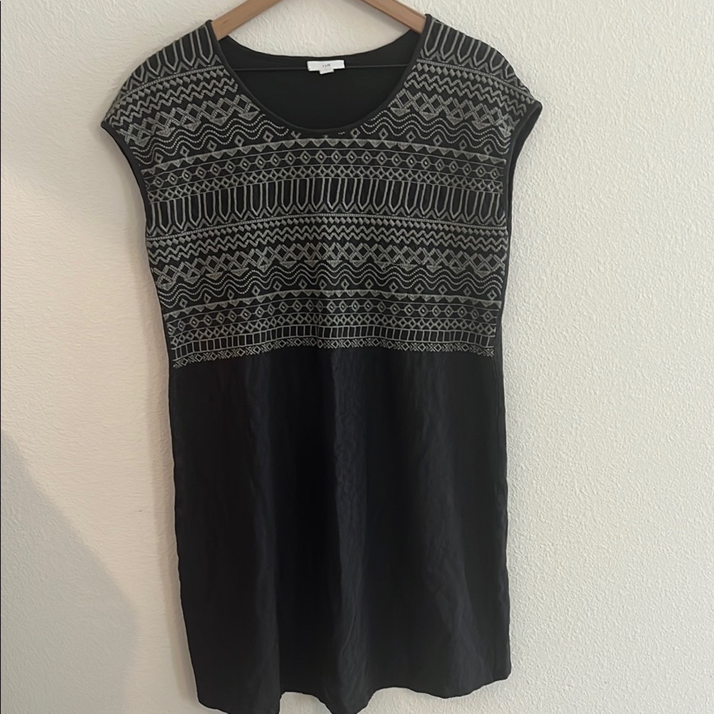 J Jill Embroidered Boho Tunic Shift Dress Size M